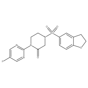 4-(2,3-Dihydro-1-benzofuran-5-sulfonyl)-1-(5-fluoropyrimidin-2-yl)piperazin-2-one Structure