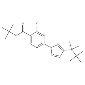 Tert-butyl 6-(3-(tert-butyldimethylsilyl)-1H-pyrazol-1-yl)-2-chloronicotinate Structure