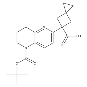 5-(5-(tert-Butoxycarbonyl)-5,6,7,8-tetrahydro-1,5-naphthyridin-2-yl)spiro[2.3]hexane-5-carboxylic acid Structure