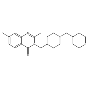 7-Fluoro-2-methyl-3-({1-[(oxan-4-yl)methyl]piperidin-4-yl}methyl)-3,4-dihydroquinazolin-4-one结构式