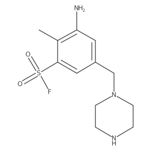 3-Amino-2-methyl-5-[(piperazin-1-yl)methyl]benzene-1-sulfonyl fluoride Structure