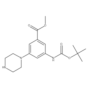Methyl 3-{[(tert-butoxy)carbonyl]amino}-5-(piperazin-1-yl)benzoate结构式