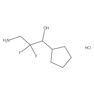3-Amino-1-cyclopentyl-2,2-difluoropropan-1-ol hydrochloride结构式