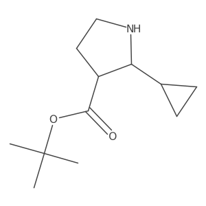 rac-tert-butyl (2R,3S)-2-cyclopropylpyrrolidine-3-carboxylate结构式