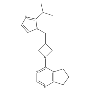 1-[(1-{5H,6H,7H-cyclopenta[d]pyrimidin-4-yl}azetidin-3-yl)methyl]-2-(propan-2-yl)-1H-imidazole结构式