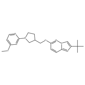 2-{3-[({2-Tert-butylimidazo[1,2-b]pyridazin-6-yl}oxy)methyl]pyrrolidin-1-yl}-4-methoxypyrimidine结构式