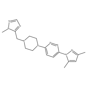 3-(3,5-dimethyl-1H-pyrazol-1-yl)-6-{4-[(1-methyl-1H-1,2,4-triazol-5-yl)methyl]piperazin-1-yl}pyridazine Structure