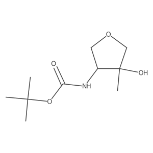 tert-butyl N-(4-hydroxy-4-methyl-tetrahydrofuran-3-yl)carbamate Structure