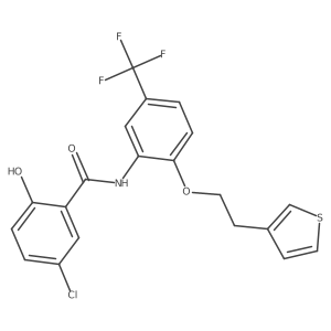 Benzamide,5-chloro-2-hydroxy-n-[2-[2-(3-thienyl)ethoxy]-5-(trifluoromethyl)phenyl]-结构式