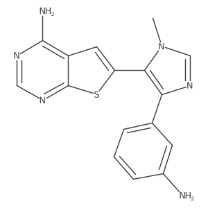 6-[4-(3-aminophenyl)-1-methyl-1H-imidazol-5-yl]thieno[2,3-d]pyrimidin-4-amine Structure