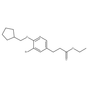 Ethyl 3-(3-bromo-2-cyclopentylmethyloxypyridin-5-yl)propionate结构式