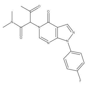 2-(1-(4-fluorophenyl)-4-oxo-1H-pyrazolo[3,4-d]pyrimidin-5(4H)-yl)-N,N-dimethyl-3-oxobutanamide Structure