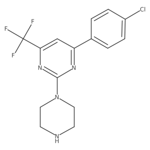 4-(4-Chlorophenyl)-2-(piperazin-1-yl)-6-(trifluoromethyl)pyrimidine Structure