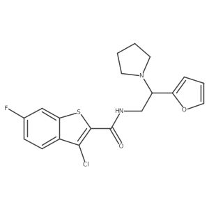 3-chloro-6-fluoro-N-[2-(furan-2-yl)-2-pyrrolidin-1-ylethyl]-1-benzothiophene-2-carboxamide Structure