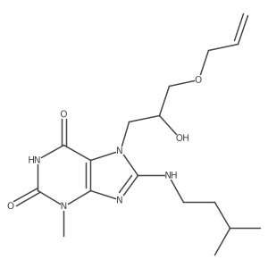 7-(3-(allyloxy)-2-hydroxypropyl)-8-(isopentylamino)-3-methyl-1H-purine-2,6(3H,7H)-dione结构式