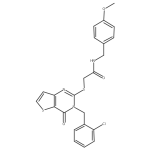 2-((3-(2-chlorobenzyl)-4-oxo-3,4-dihydrothieno[3,2-d]pyrimidin-2-yl)thio)-N-(4-methoxybenzyl)acetamide Structure