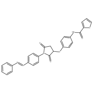 2-Furancarboxamide, N-[4-[[2,5-dioxo-1-[4-(2-phenyldiazenyl)phenyl]-3-pyrrolidinyl]thio]phenyl]-结构式