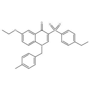 6-ethoxy-3-((4-ethylphenyl)sulfonyl)-1-(4-methylbenzyl)quinolin-4(1H)-one结构式