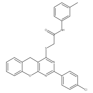 2-((2-(4-chlorophenyl)-5H-chromeno[2,3-d]pyrimidin-4-yl)thio)-N-(m-tolyl)acetamide Structure
