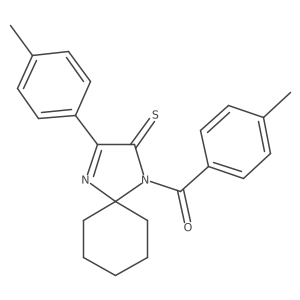 1-(4-Methylbenzoyl)-3-(4-methylphenyl)-1,4-diazaspiro[4.5]dec-3-ene-2-thione结构式