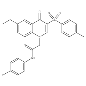 2-(6-ethyl-4-oxo-3-tosylquinolin-1(4H)-yl)-N-(4-fluorophenyl)acetamide结构式