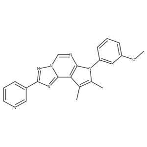 3-[8,9-dimethyl-2-(3-pyridinyl)-7H-pyrrolo[3,2-e][1,2,4]triazolo[1,5-c]pyrimidin-7-yl]phenyl methyl ether结构式