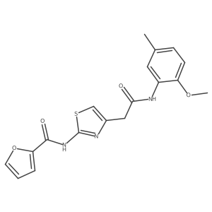 N-(4-{[(2-methoxy-5-methylphenyl)carbamoyl]methyl}-1,3-thiazol-2-yl)furan-2-carboxamide结构式