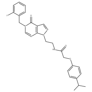 N-(2-(5-(2-fluorobenzyl)-4-oxo-4,5-dihydro-1H-pyrazolo[3,4-d]pyrimidin-1-yl)ethyl)-2-(4-isopropylphenoxy)acetamide Structure