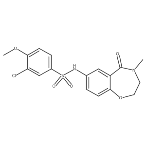 3-chloro-4-methoxy-N-(4-methyl-5-oxo-2,3,4,5-tetrahydrobenzo[f][1,4]oxazepin-7-yl)benzenesulfonamide结构式