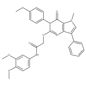 N-(3,4-dimethoxyphenyl)-2-((3-(4-ethylphenyl)-5-methyl-4-oxo-7-phenyl-4,5-dihydro-3H-pyrrolo[3,2-d]pyrimidin-2-yl)thio)acetamide Structure