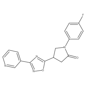 1-(4-Fluorophenyl)-4-[3-(pyridin-3-yl)-1,2,4-oxadiazol-5-yl]pyrrolidin-2-one Structure