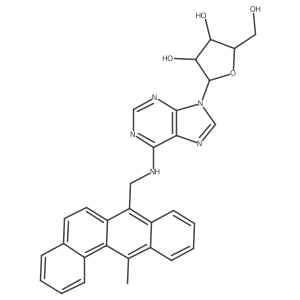 (2R,3S,4R,5R)-2-(Hydroxymethyl)-5-(6-(((12-methyltetraphen-7-yl)methyl)amino)-9H-purin-9-yl)tetrahydrofuran-3,4-diol Structure
