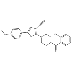 5-(4-(2-Chlorobenzoyl)piperazin-1-yl)-2-(4-methoxyphenyl)oxazole-4-carbonitrile结构式