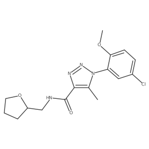 1-(5-chloro-2-methoxyphenyl)-5-methyl-N-((tetrahydrofuran-2-yl)methyl)-1H-1,2,3-triazole-4-carboxamide结构式