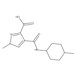 1-Methyl-4-[[(1-methyl-4-piperidinyl)amino]carbonyl]-1H-pyrazole-3-carboxylic acid Structure