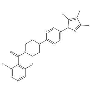 3-[4-(2-chloro-6-fluorobenzoyl)piperazin-1-yl]-6-(3,4,5-trimethyl-1H-pyrazol-1-yl)pyridazine结构式