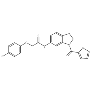 2-(4-fluorophenoxy)-N-(1-(thiophene-2-carbonyl)indolin-6-yl)acetamide结构式