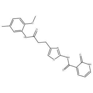 N-(4-(3-((2-methoxy-5-methylphenyl)amino)-3-oxopropyl)thiazol-2-yl)-2-oxo-1,2-dihydropyridine-3-carboxamide Structure