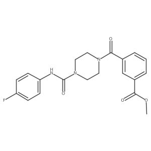 3-[4-(4-Fluorophenylcarbamoyl)piperazine-1-carbonyl]benzoic acid methyl ester Structure