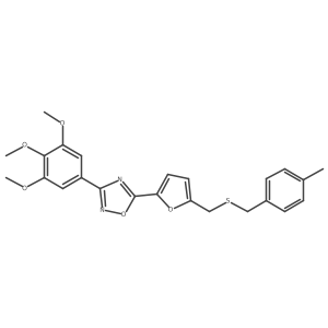 5-(5-{[(4-Methylbenzyl)thio]methyl}-2-furyl)-3-(3,4,5-trimethoxyphenyl)-1,2,4-oxadiazole结构式