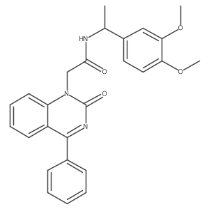 N-(1-(3,4-dimethoxyphenyl)ethyl)-2-(2-oxo-4-phenylquinazolin-1(2H)-yl)acetamide结构式