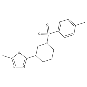 2-Methyl-5-(1-tosylpiperidin-3-yl)-1,3,4-thiadiazole结构式