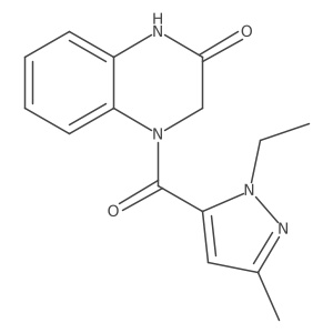 4-(1-ethyl-3-methyl-1H-pyrazole-5-carbonyl)-1,2,3,4-tetrahydroquinoxalin-2-one Structure