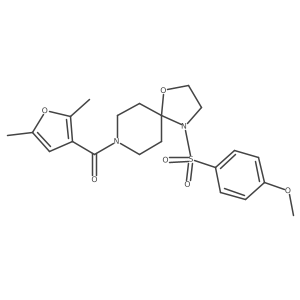 (2,5-Dimethylfuran-3-yl)(4-((4-methoxyphenyl)sulfonyl)-1-oxa-4,8-diazaspiro[4.5]decan-8-yl)methanone结构式
