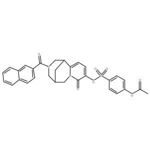 N-(4-(N-((1R,5S)-3-(2-Naphthoyl)-8-oxo-2,3,4,5,6,8-hexahydro-1H-1,5-methanopyrido[1,2-a][1,5]diazocin-9-yl)sulfamoyl)phenyl)acetamide结构式
