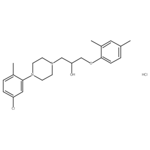 1-[4-(5-chloro-2-methyl-phenyl)piperazin-1-yl]-3-(2,4-dimethylphenoxy)propan-2-ol;hydrochloride结构式