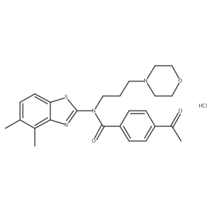 4-acetyl-N-(4,5-dimethylbenzo[d]thiazol-2-yl)-N-(3-morpholinopropyl)benzamide hydrochloride结构式