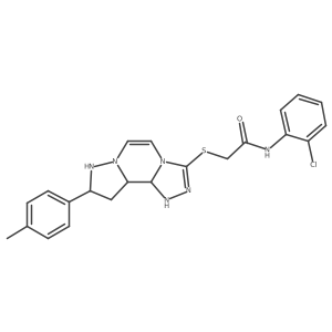 N-(2-chlorophenyl)-2-{[11-(4-methylphenyl)-3,4,6,9,10-pentaazatricyclo[7.3.0.0^{2,6}]dodeca-1(12),2,4,7,10-pentaen-5-yl]sulfanyl}acetamide结构式