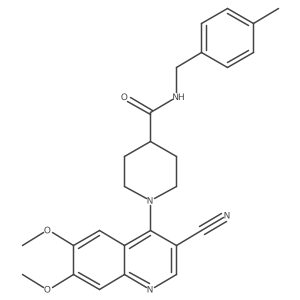 1-(3-cyano-6,7-dimethoxyquinolin-4-yl)-N-[(4-methylphenyl)methyl]piperidine-4-carboxamide Structure