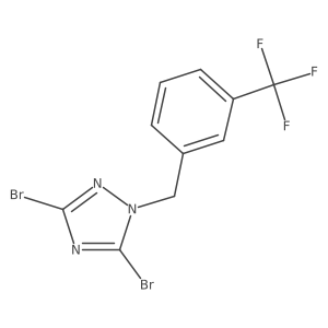 3,5-Dibromo-1-{[3-(trifluoromethyl)phenyl]methyl}-1H-1,2,4-triazole结构式